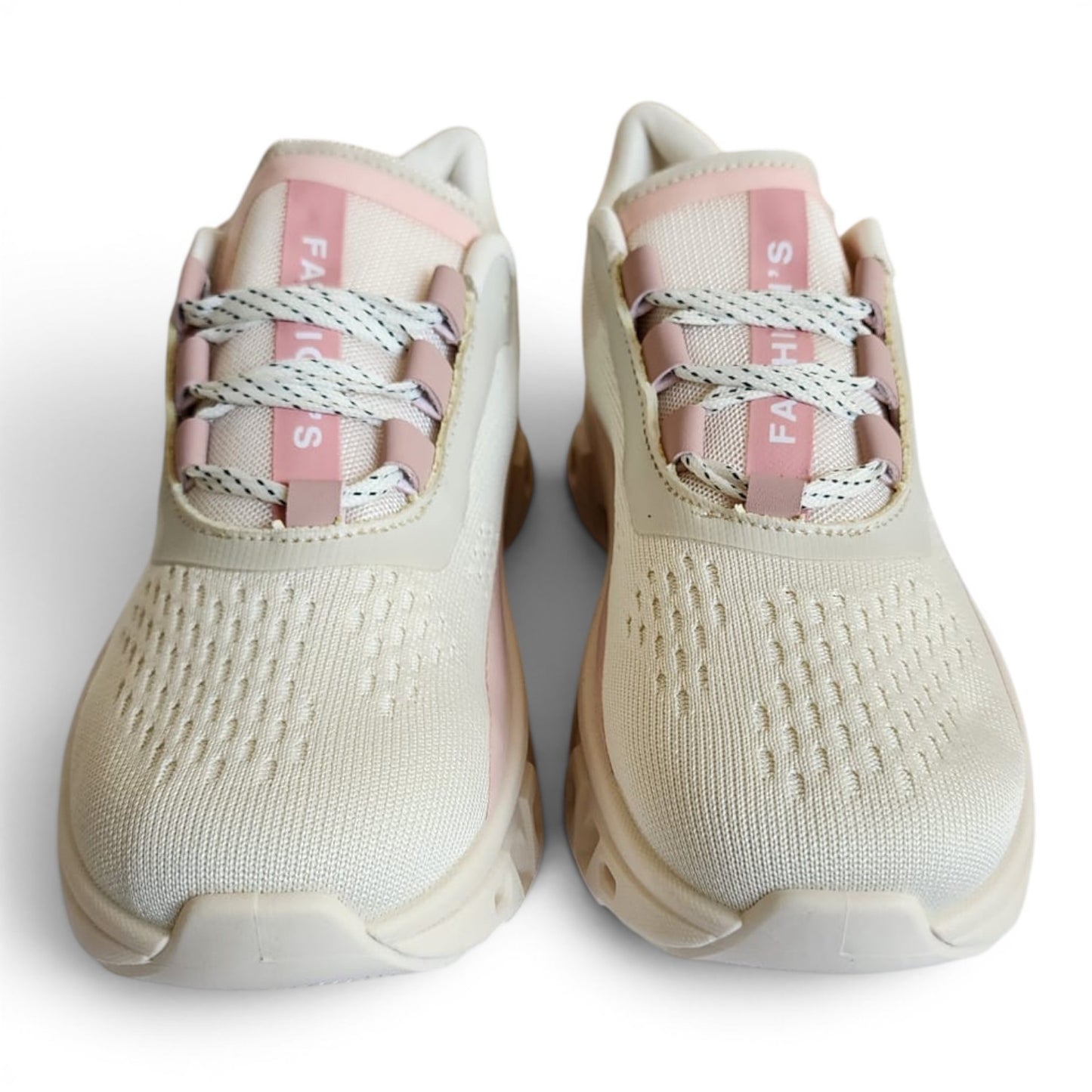 Women's Performance Athletic Sneakers – Cream & Blush Pink