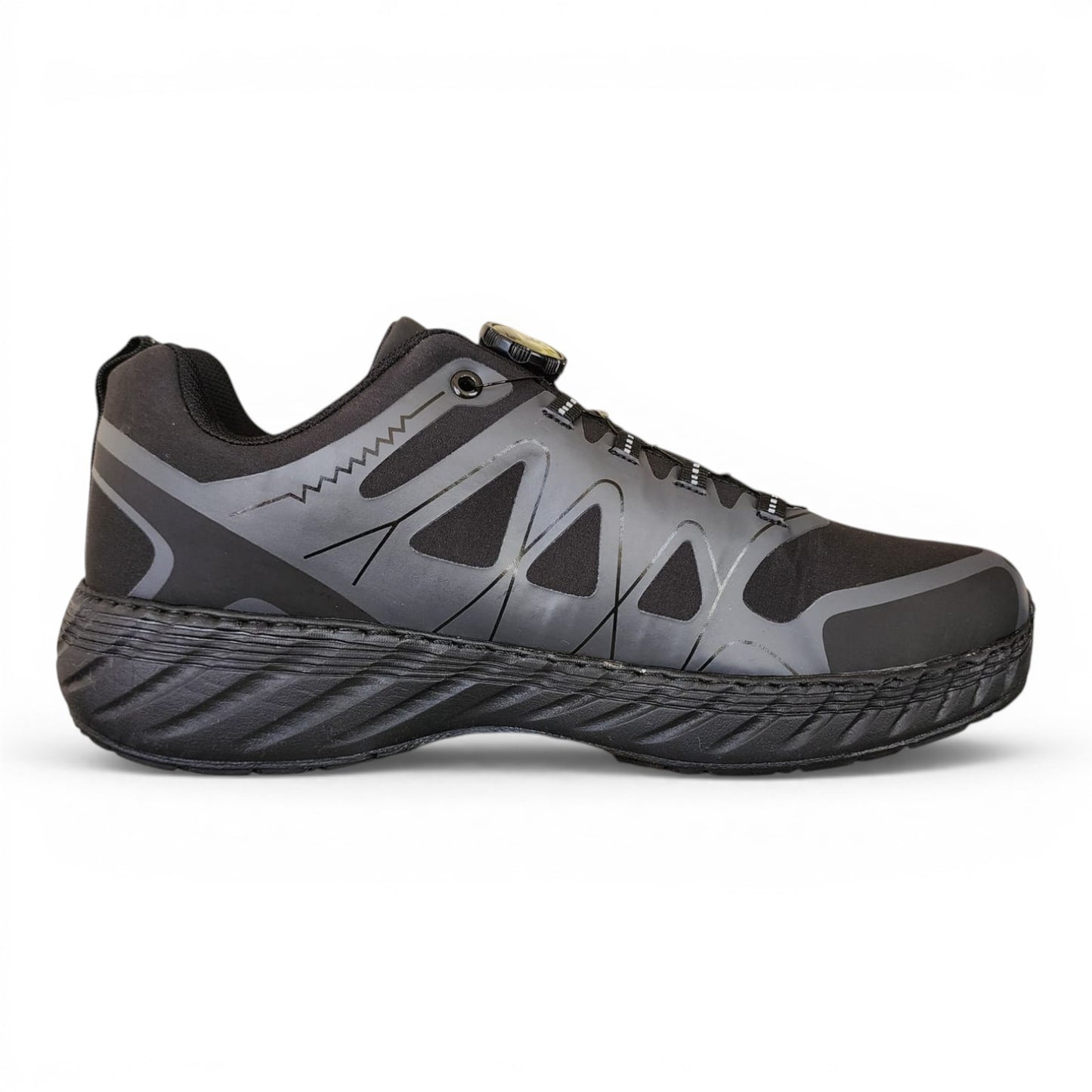 BRIKLYN all-black athletic shoes with breathable mesh upper and BOA lacing system for secure fit.