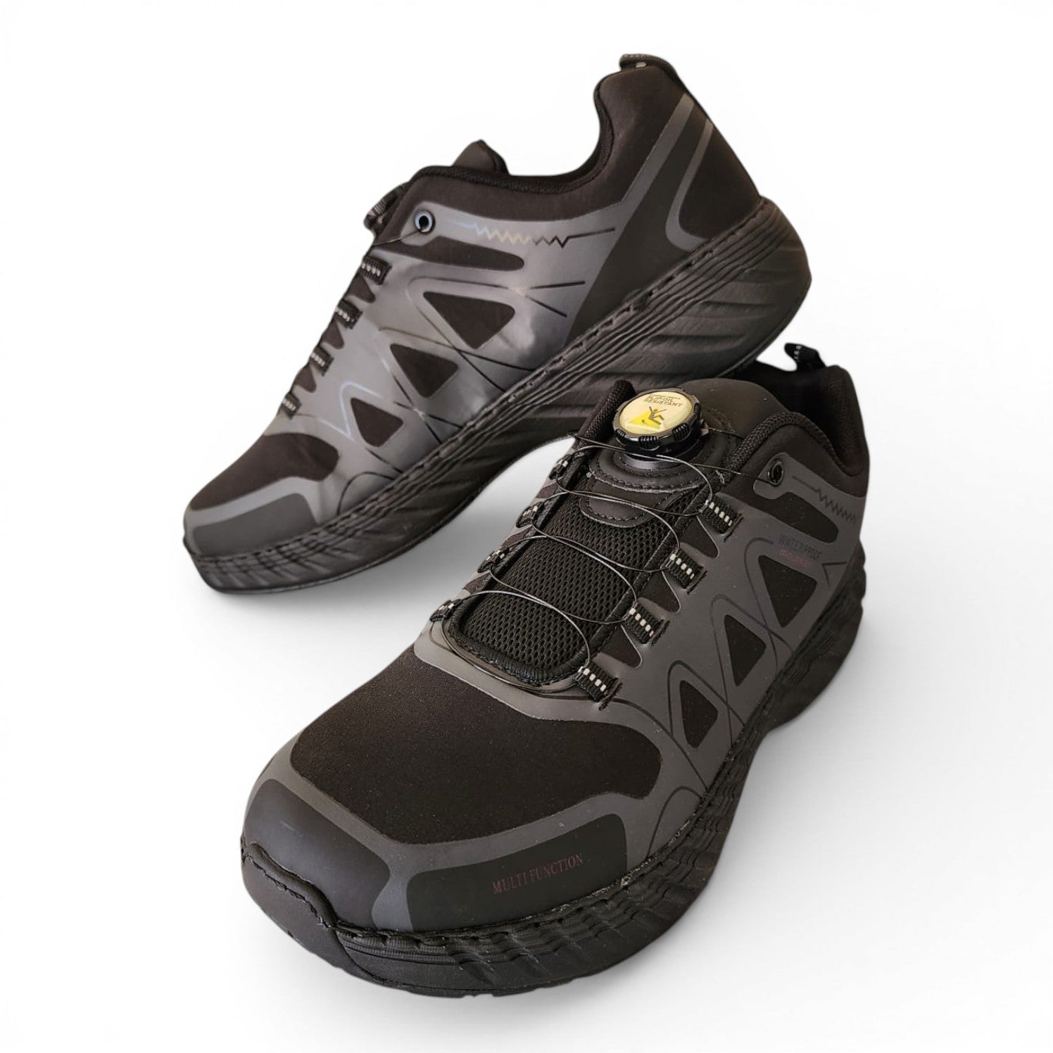 BRIKLYN all-black athletic shoes with breathable mesh upper and BOA lacing system for a secure fit.