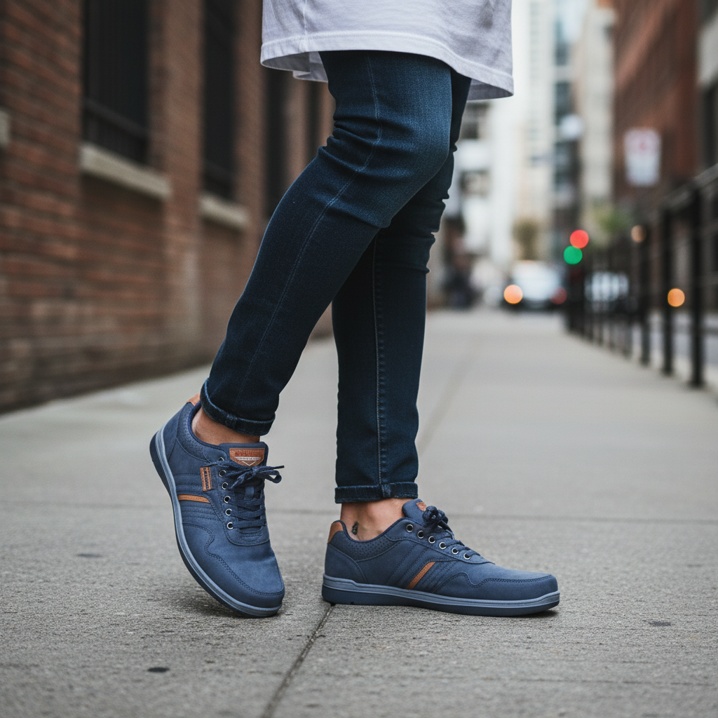 Blue sneaker urban street lifestyle